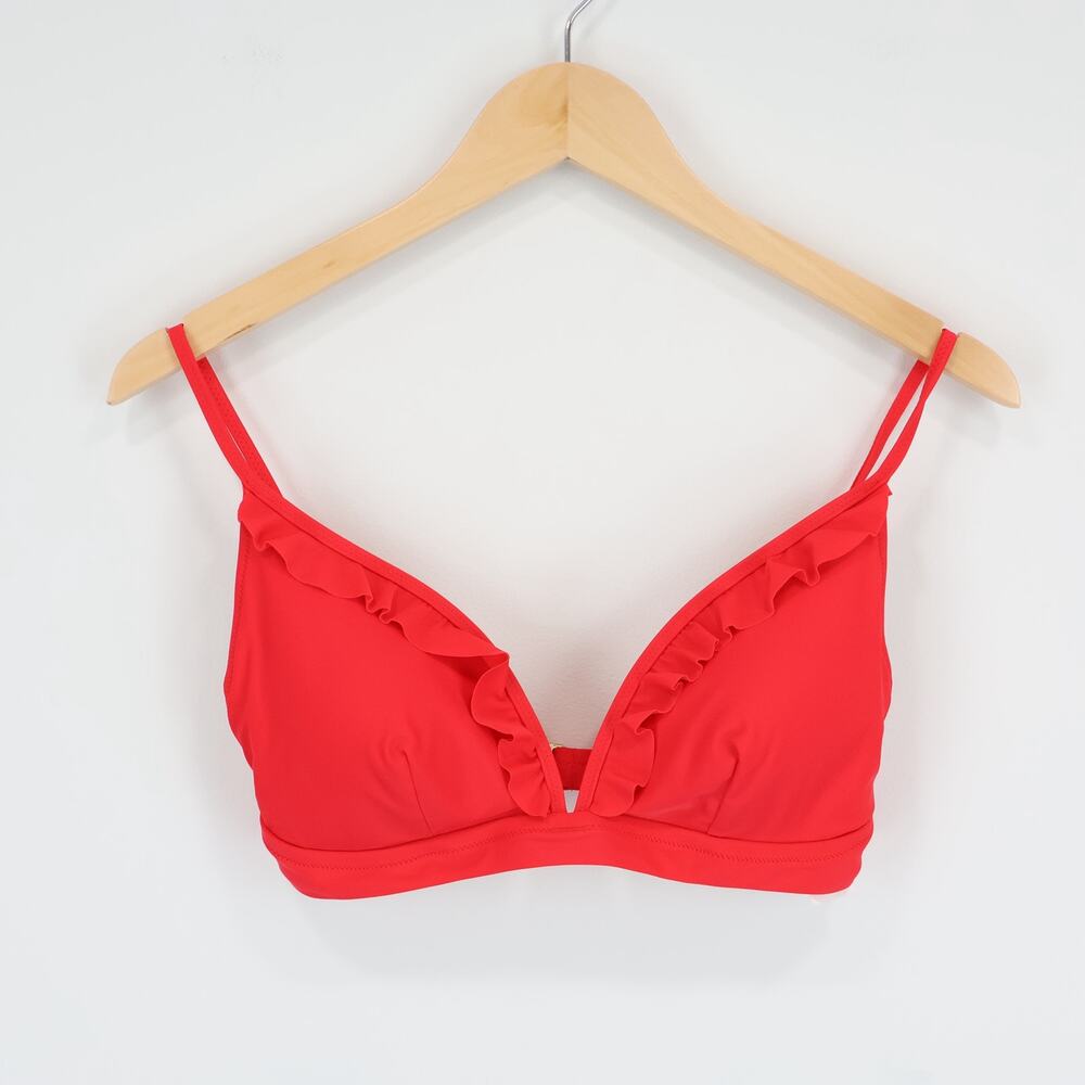 J.Crew Factory Ruffle French Bikini Top Size Medium NWT